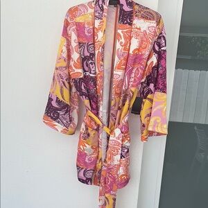 Leggiadro Pink and Orange Robe Intimates & Sleepwear
